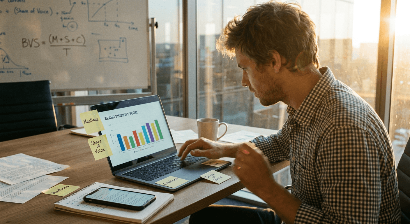 How to Calculate a Brand Visibility Score for AI Search Using Mentions, Share of Voice, and Citations