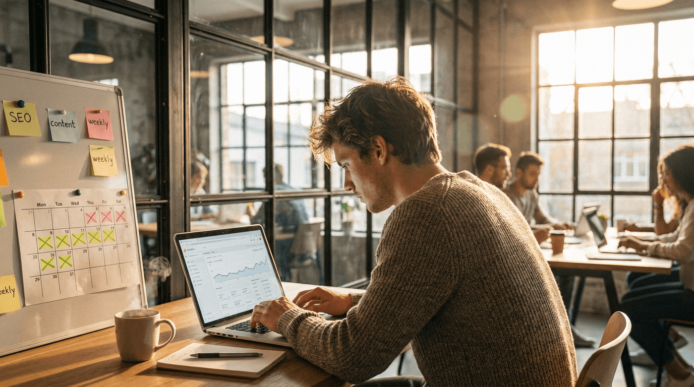 Startup SEO Strategy: A Lean Content System That Compounds Weekly