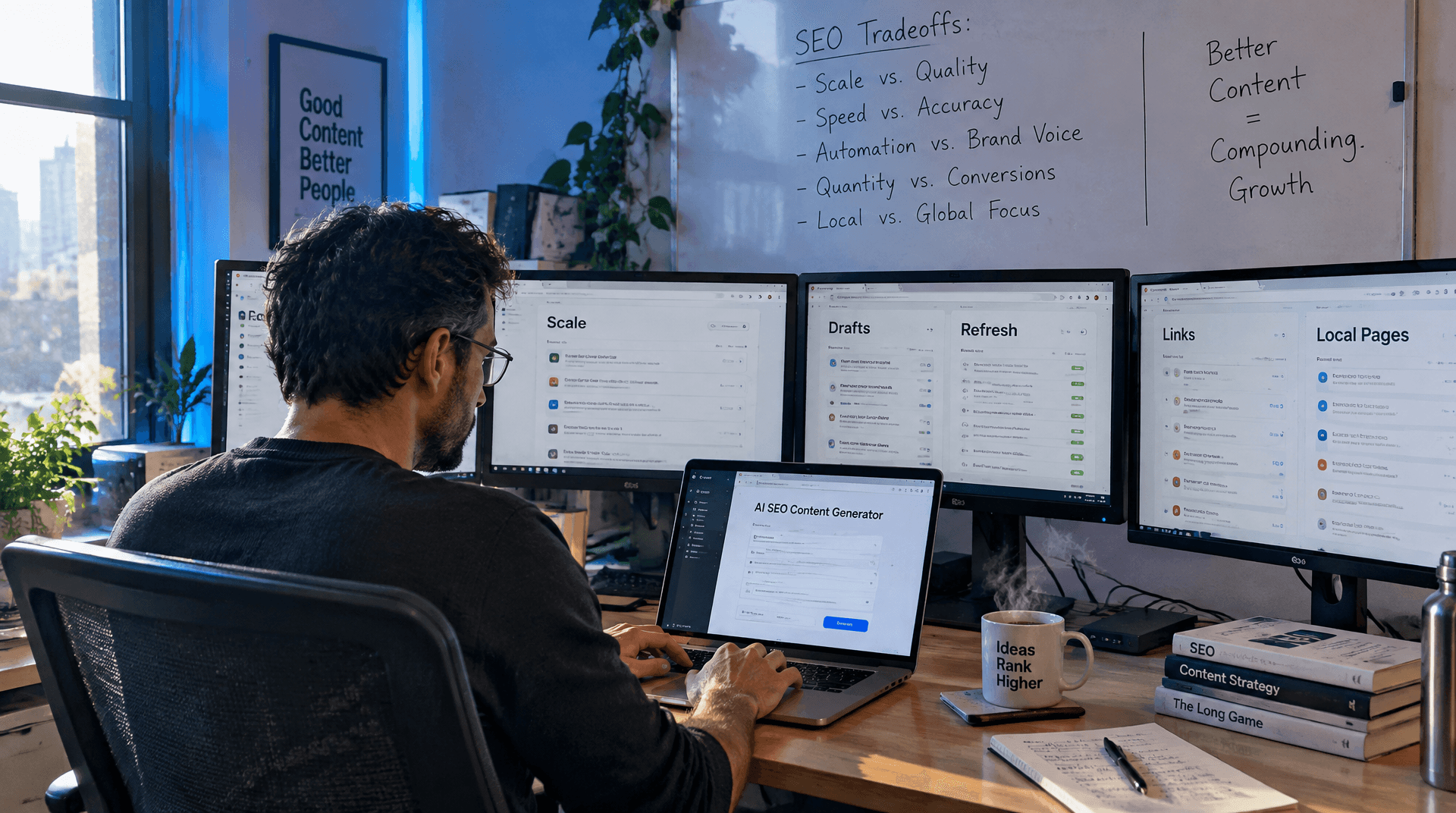 5 AI SEO Content Generators for Scale, Drafts, Refresh, Links, Local Pages: Tradeoffs Included