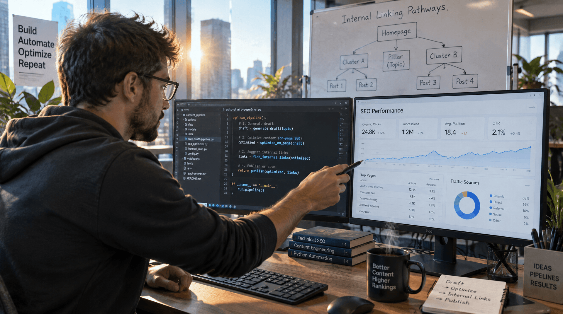How to Automate Drafting, On-Page SEO, and Internal Linking in One Pipeline
